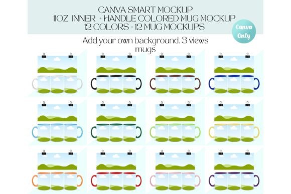 Download 11oz Mug CANVA Mockup Colored Mugs - Mug Collection