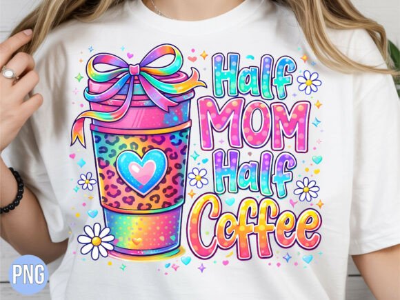 Download Half Mom Half Coffee PNG Shirt T-shirt - Mom Collection