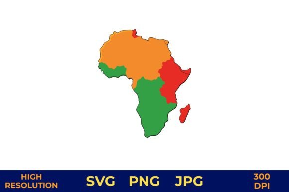 Download Africa Map with Distinct Colored Areas - Premium Resources