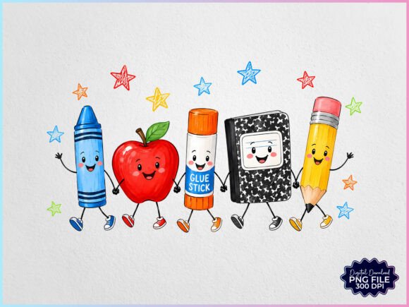Download Back to School Cartoon Supplies PNG - Cartoon Collection